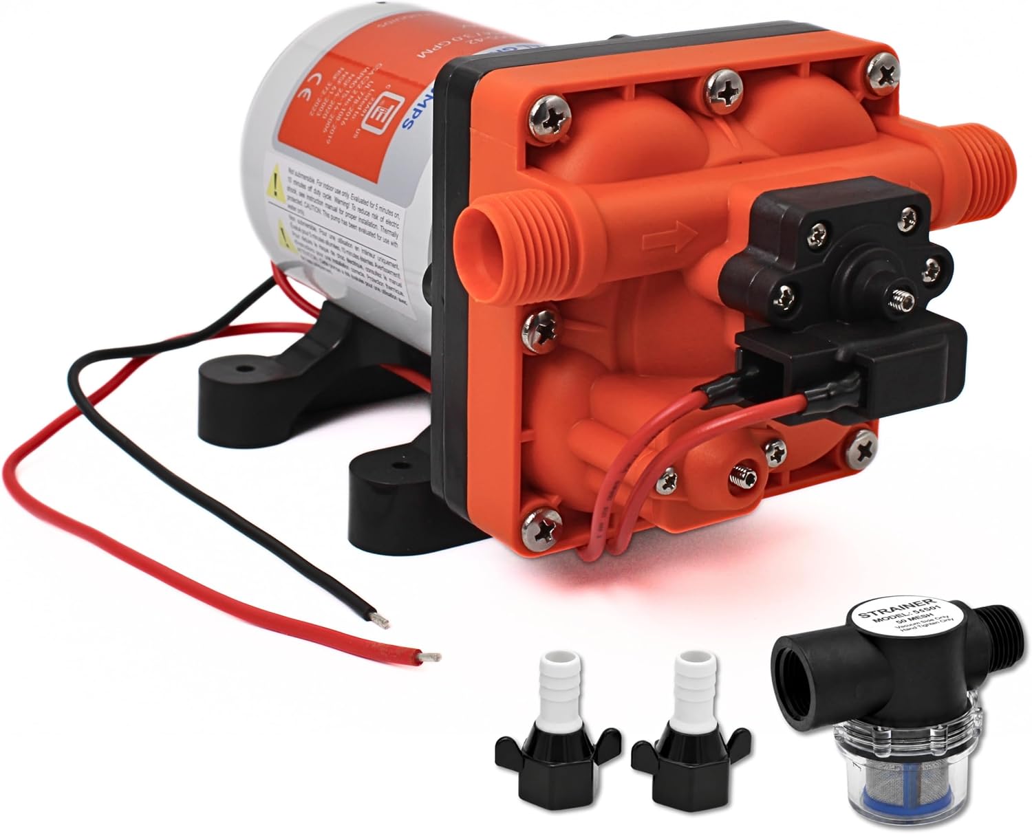 SEAFLO 42 Series 12V RV Water Pump, 3.0 GPM 55 PSI, 4-Year Warranty, On-Demand Fresh Water Pressure Pump with Bypass, Self-Priming for RVs, Boats, Marine & Off-Grid Use, UL Listed
