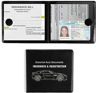 UYYE Auto Essential, Registration and Insurance Holder2-Pack, Interior Accessories for Car,Truck,SUV and Other Vehicle,Case Wallet for Documents Organizer(Black)