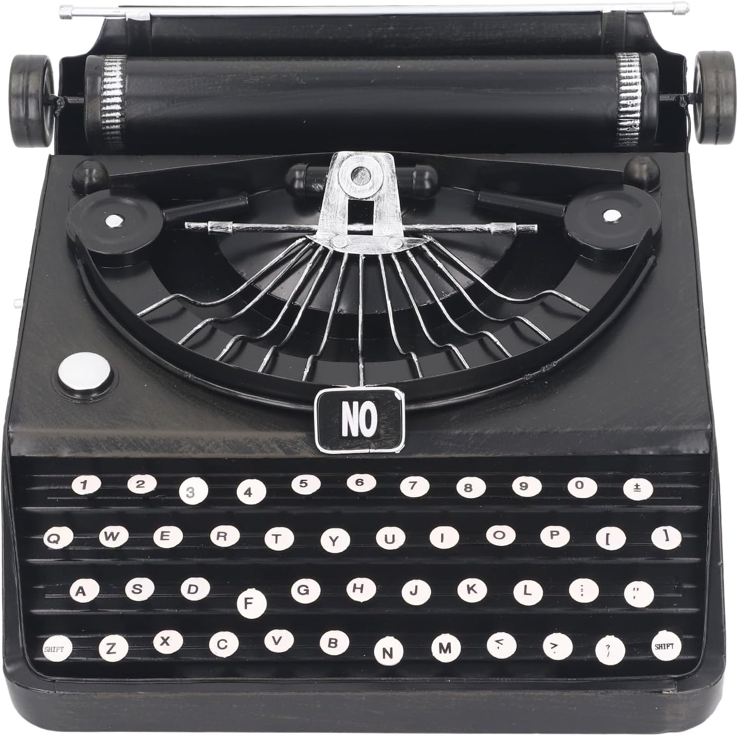 Type Writer, Black Retro Vintage Typewriter Model Typewriter Type Writing Machine Manual Props Model Retro Decoration Ornaments for Movie Props Home Cabinet Decor Ornaments