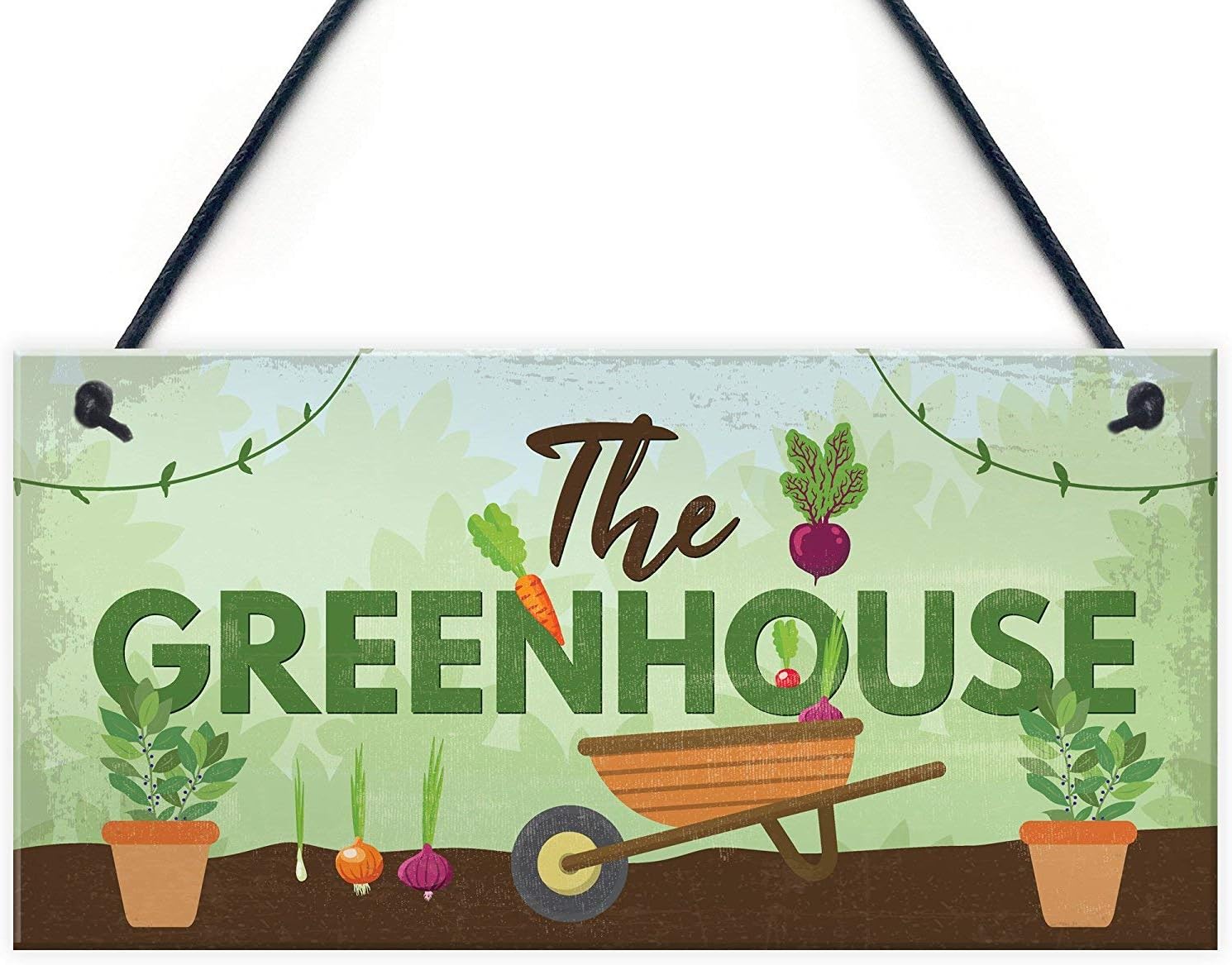 Meijiafei The Greenhouse Plaque Garden Shed Summerhouse Sign Dad Grandad Mum Nan Birthday Gift 10" X 5"