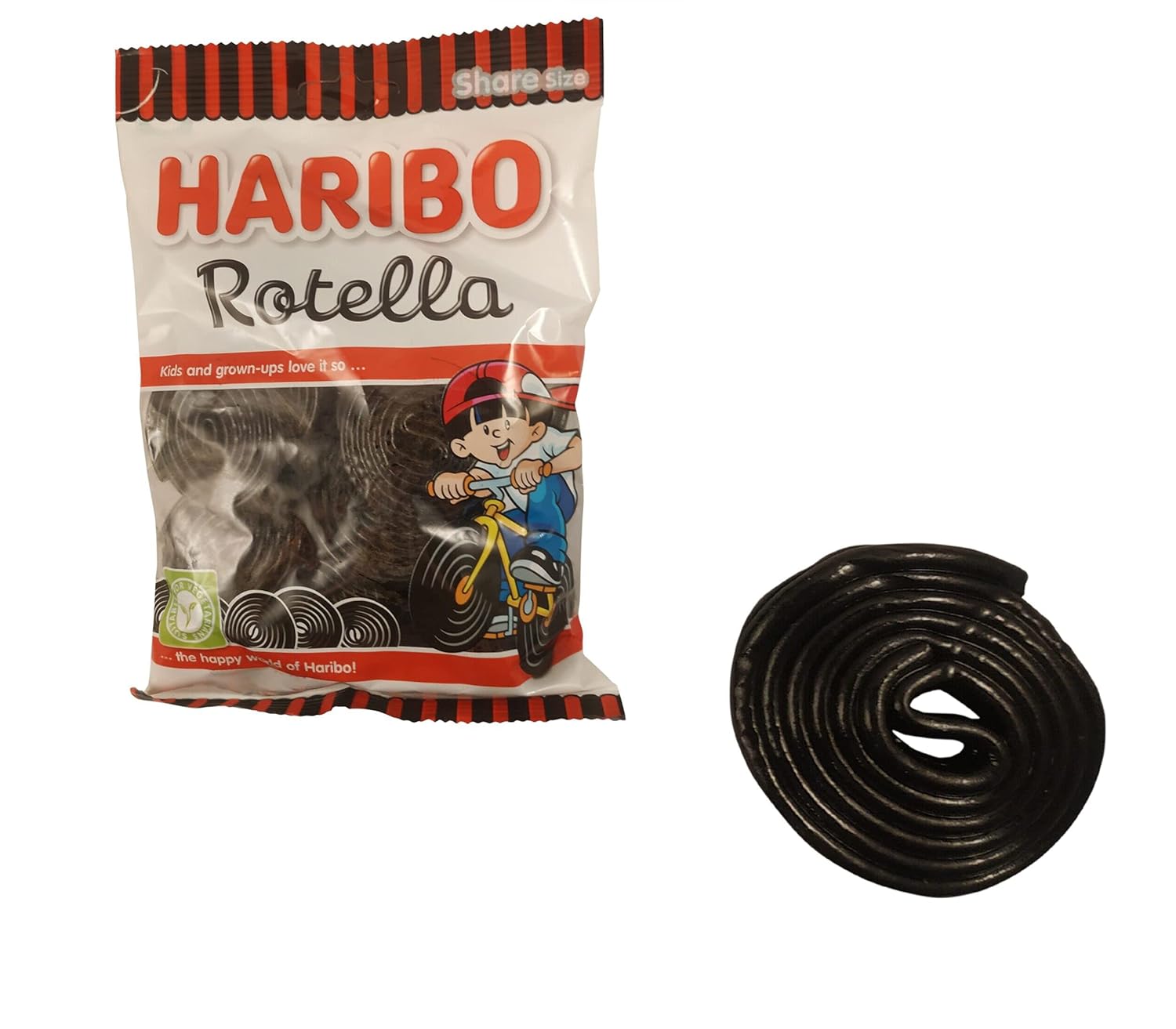 Licorice Wheels | Rotella | Haribo Licorice Laces | Black Licorice Candy | 8.81 Ounce Total Weight