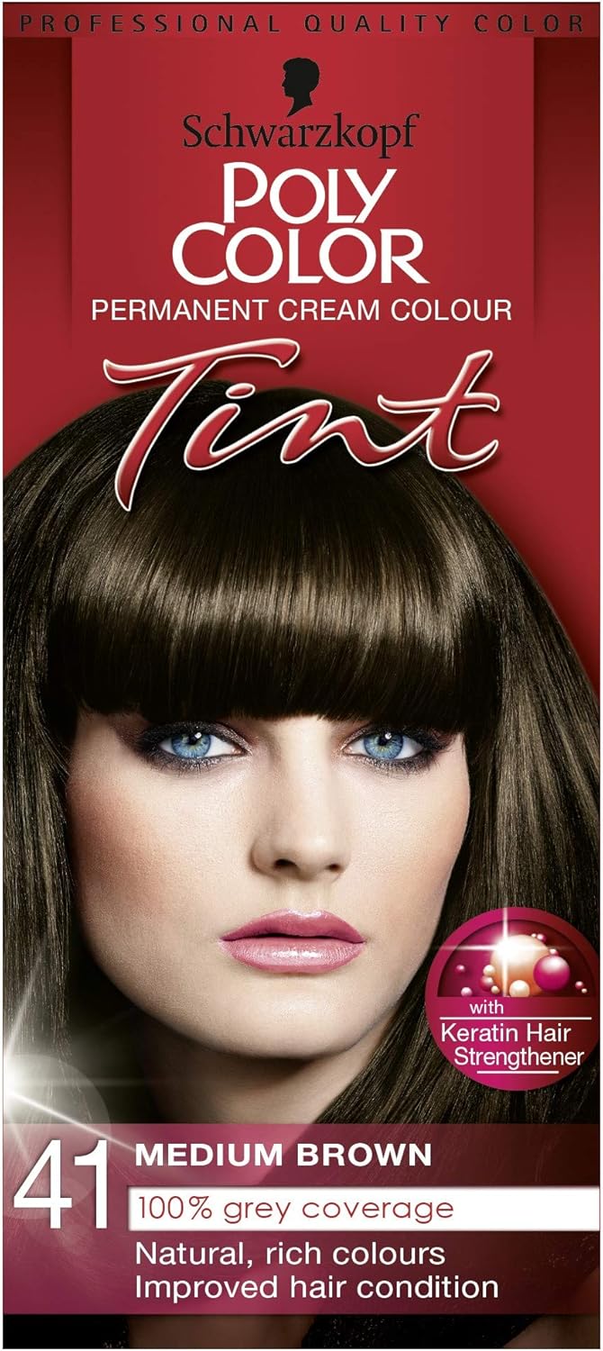 Schwarzkopf Poly Tint Colour, Medium Brown Number 41 - Pack of 3