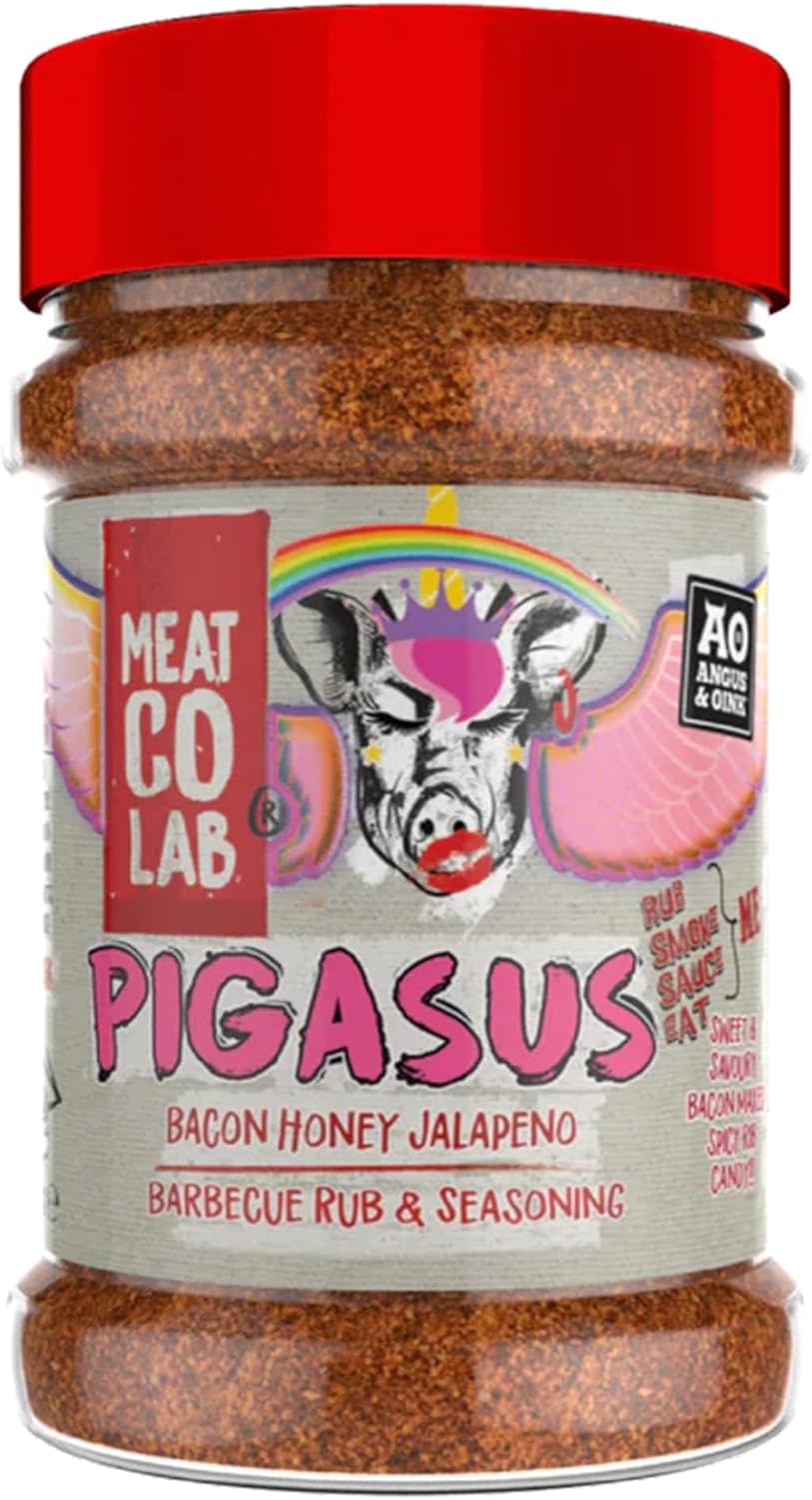 Angus & Oink | Pigasus Bacon Honey Jalapeno Barbeque Rub & Seasoning | Perfect for Pork, Chicken, Chops & Chips | Ideal for Grilling, Smoking & Oven | 200g