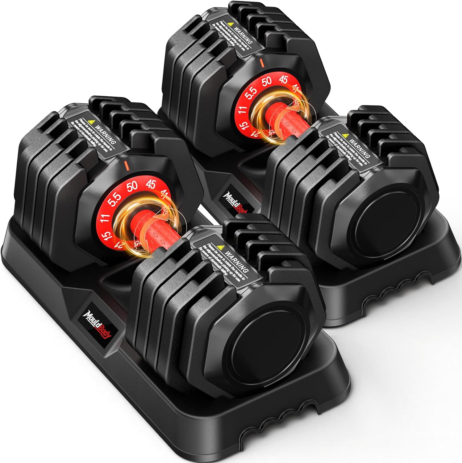 Adjustable Dumbbell Set Pair 25 lb or 50lb,10-in-1 Free Weights