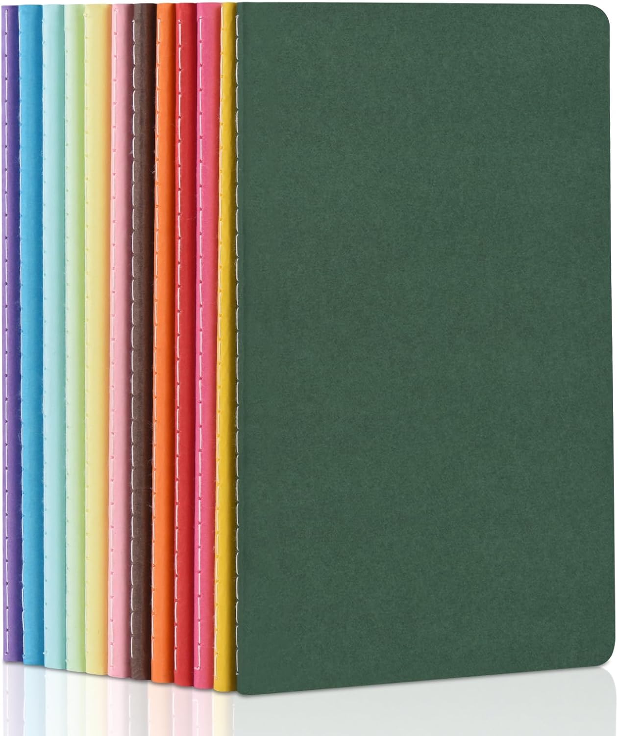 ZCZN A5 Blank Notebooks, 12-Pack, 60 Pages Each, Plain Paper Note Pads Set, 12 Mixed Colours - Ideal for Sketching, Journaling & Creative Writing