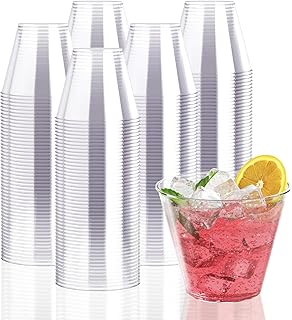 300 Pack Clear Plastic Cups 9 oz Disposable Cups Heavy-duty Plastic Drinking Cups, Plastic Party Cups, Hard Plastic Cups for Weddings, Home, Dinner and other Events