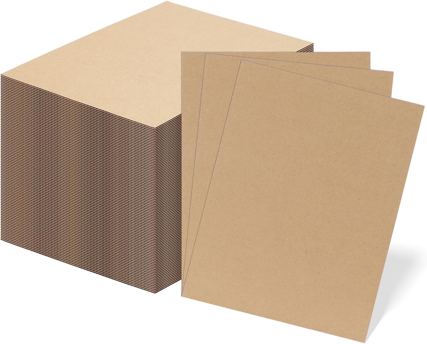RLAVBL 100 Pack 8.5x11 Corrugated Cardboard Sheets, Flat Cardboard Inserts for Shipping, Mailing, Packing, DIY Crafts