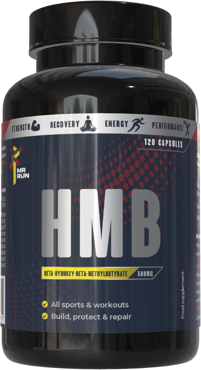 Mr Run's HMB - Muscle Strength & Fitness, 1000mg per Serving - Protect from Muscle Loss During Calorie Cutting, Ageing or Inactivity - 120 Capsules, 60 Servings