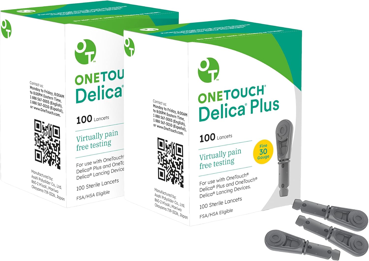 OneTouch Delica Plus Lancets for Diabetes Testing | Fine 30-Gauge Lancets for Blood Test | Diabetic Supplies for Blood Sugar Monitor | Diabetic Lancets for Lancing Device, 200 Count