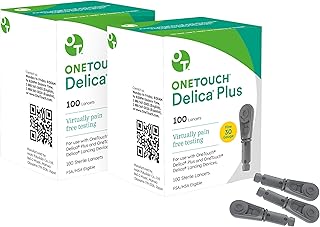 OneTouch Delica Plus Lancets for Diabetes Testing | Fine 30-Gauge Lancets for Blood Test | Diabetic Supplies for Blood Sugar Monitor | Diabetic Lancets for Lancing Device, 200 Count