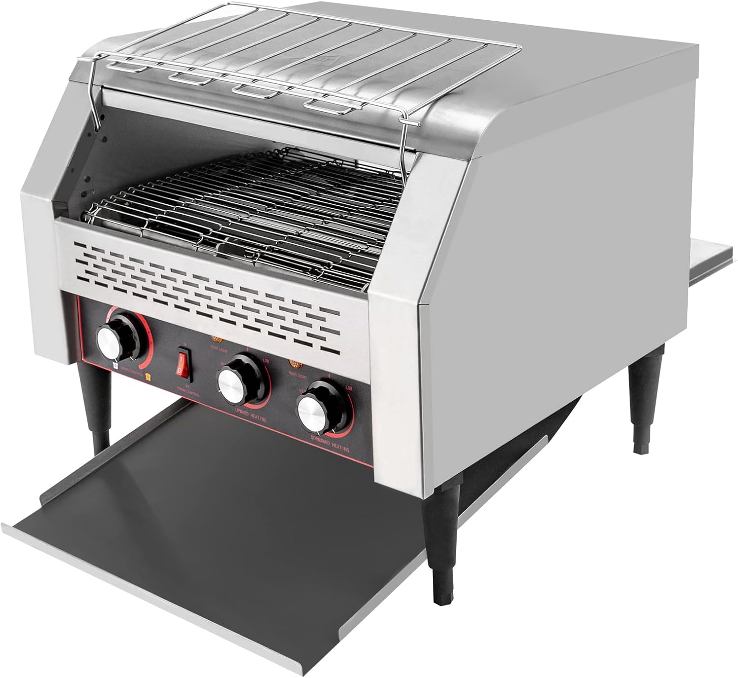 Conveyor Toaster 150Slices/H, Stainless Steel Heavy Duty Industrial Toasters, Countertop Electric Restaurant Equipment for Restaurant Bakery Cafes Buffets 1300W (450Slices/H)