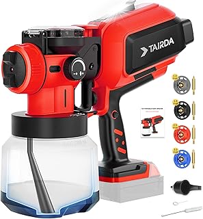 Automatic Paint Sprayer for Milwaukee M18 18v Battery(NO Battery),Cordless Electric HVLP Paint Sprayers with Auto-spraying,Brushless Motor,LED light,For Fence Furniture Wall Cabinets(Bare Tool)