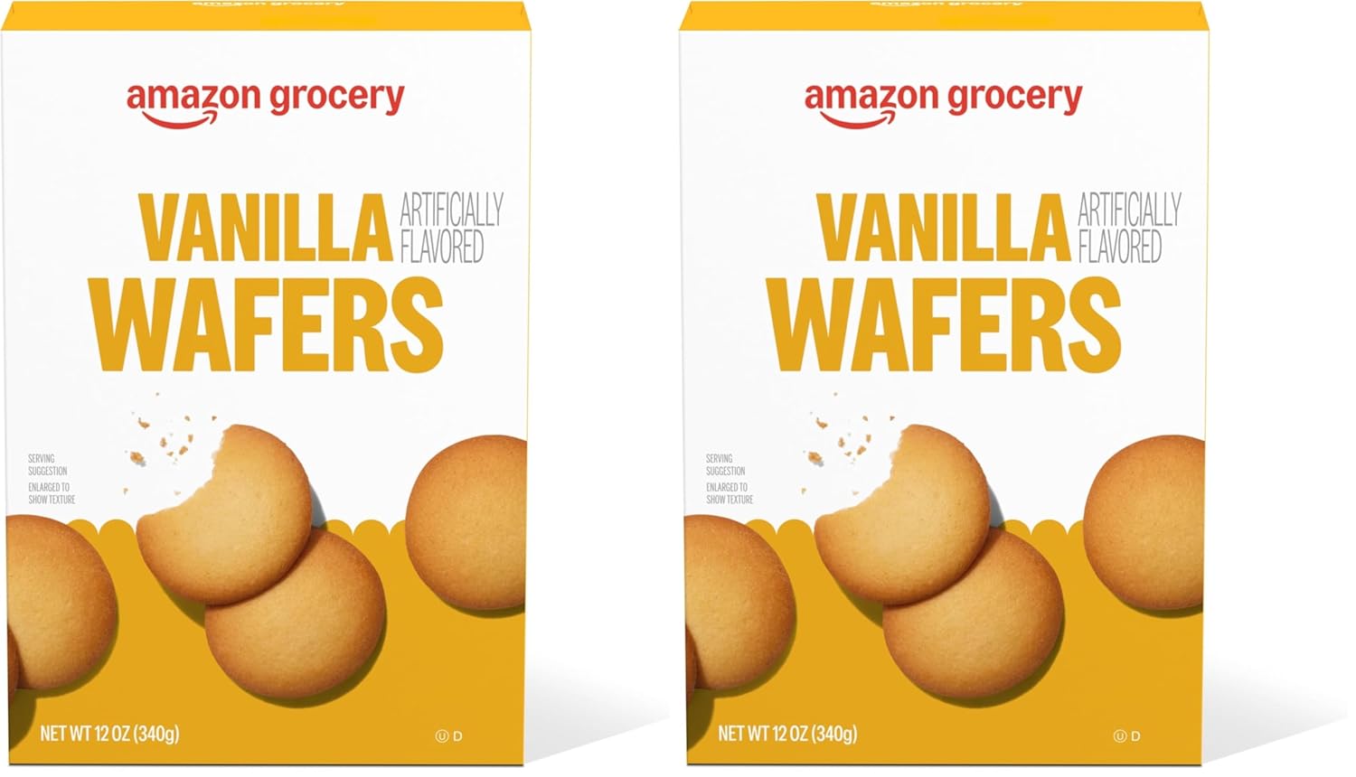Amazon Grocery, Vanilla Wafers, 12 ounce (Pack of 2)