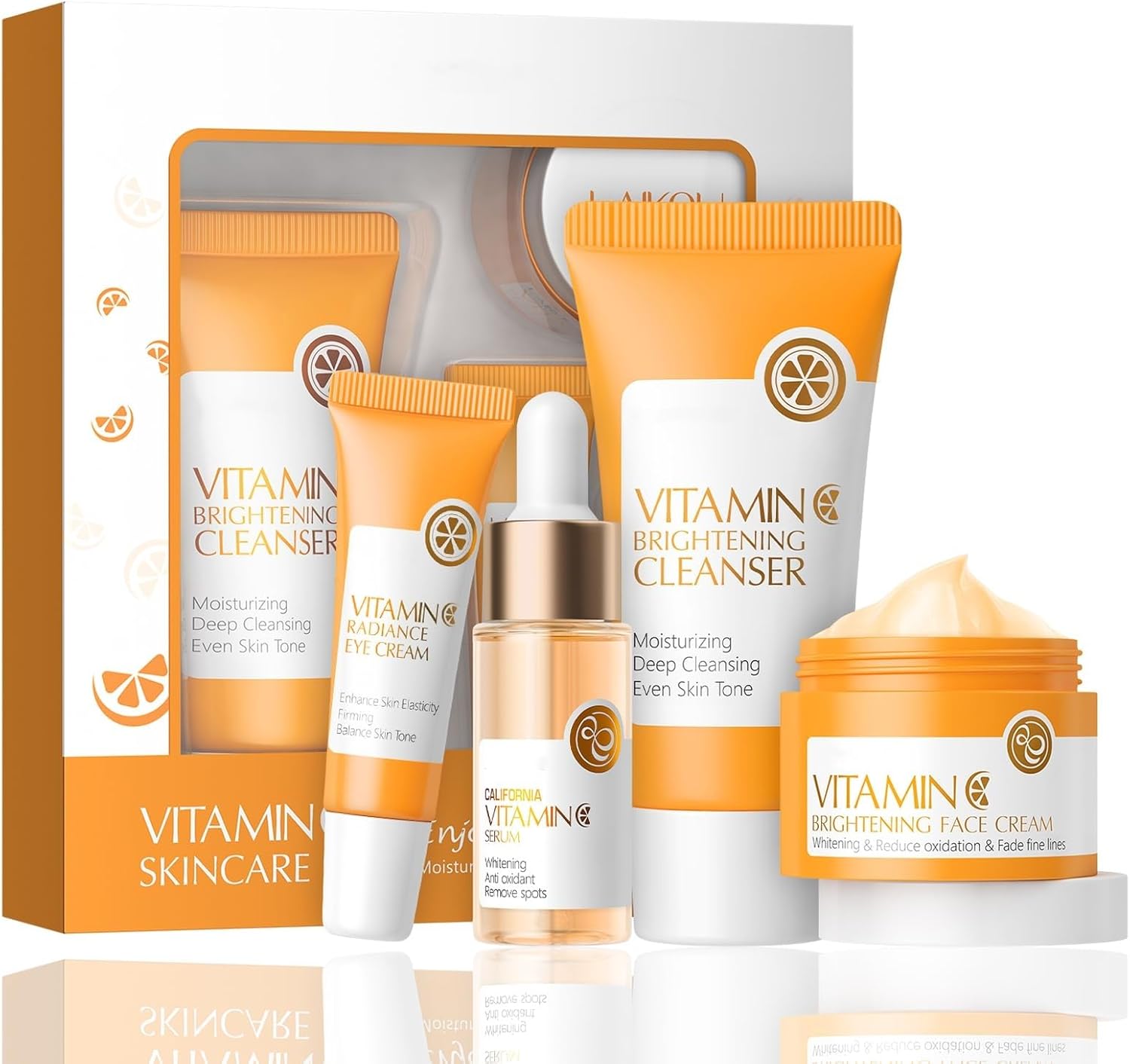 Vitamin C Skin Care Sets & Kits, Skin Care For Teenage Girls, Skin Care Set For Pamper Teenage Girls Gifts,Facial Kit,Skincare Set,Cleanser, Serum,Cream,Eye Cream