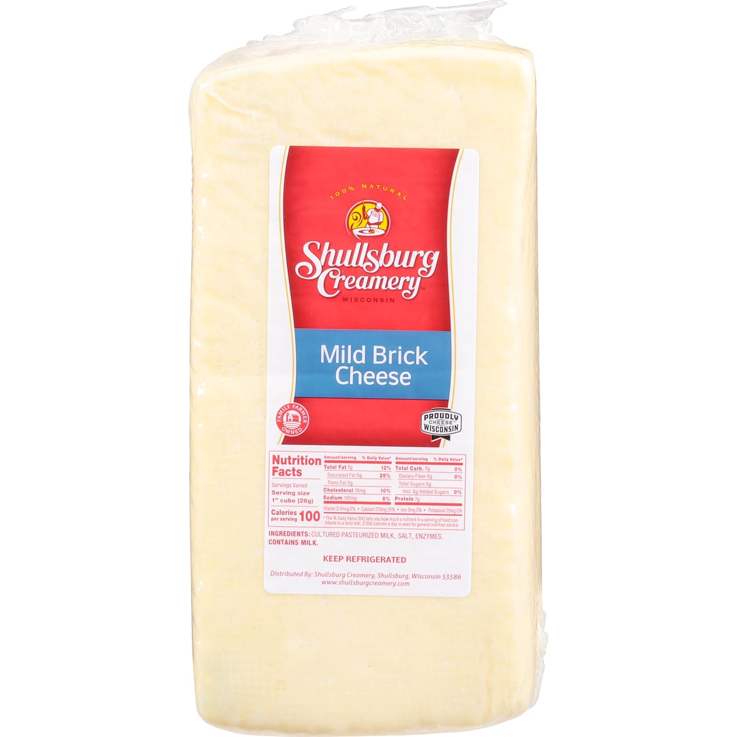 Shullsburg Creamery - Mild Brick Cheese - 6 Pound Loaf