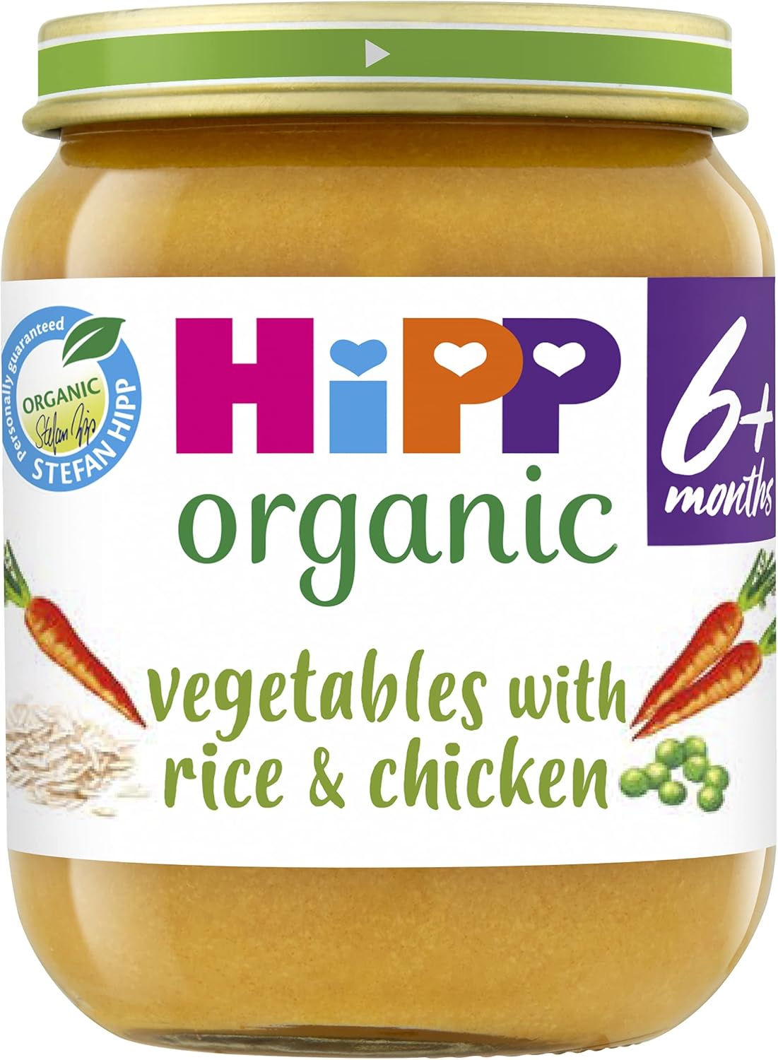 HiPP Organic Vegetables with Rice And Chicken Baby Food Jar 6+ Months (6 x 125g)