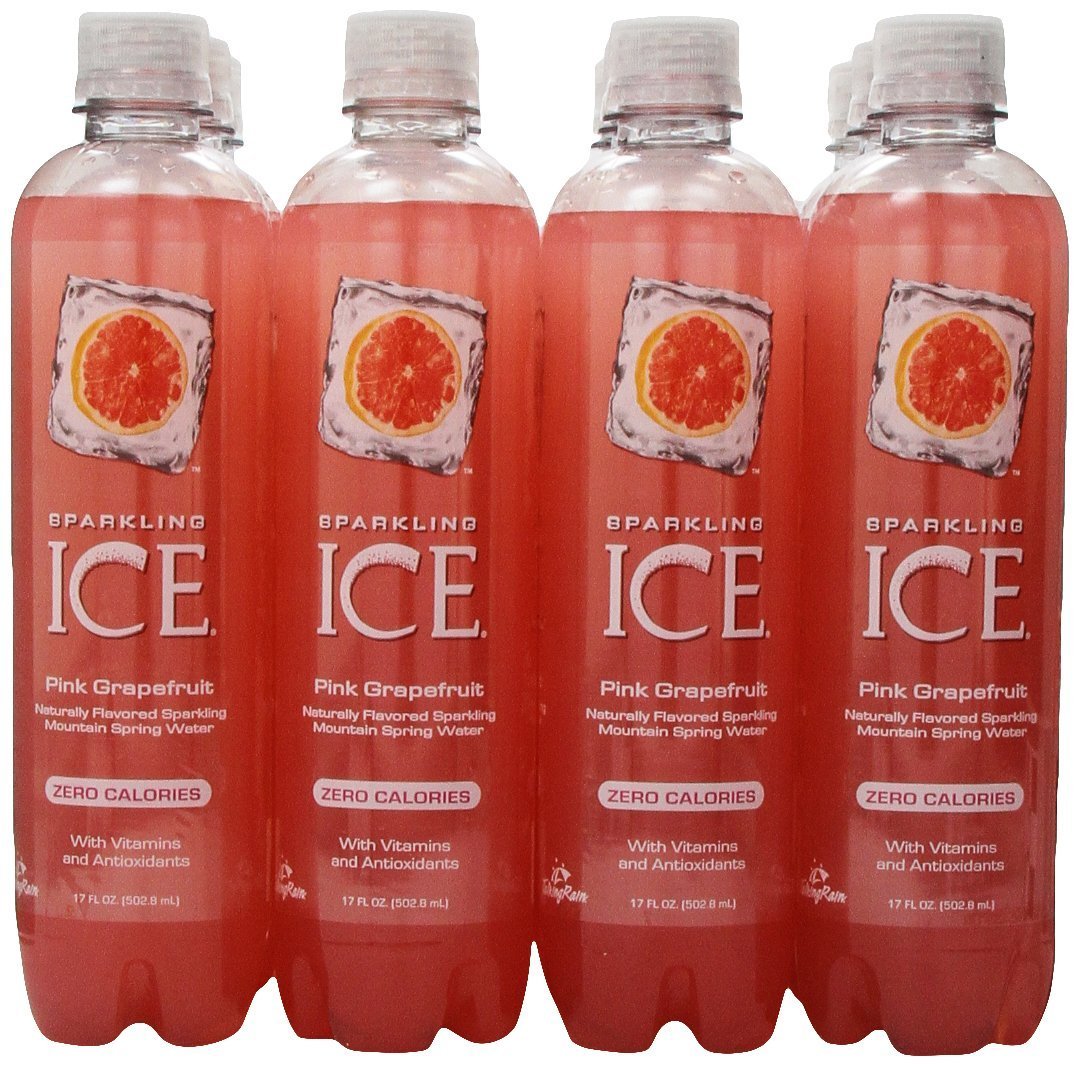 Sparkling ICE Spring Water, Pink Grapefruit, 17-ounce Bottles, Case of 18 Bottles