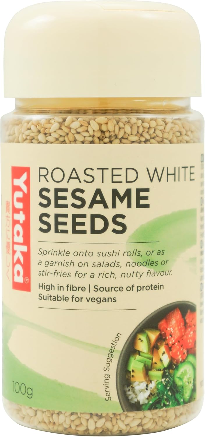 Yutaka Roasted White Sesame Seeds 100g | Premium Japanese Toasted Sesame Seeds | Nutty Flavour for Cooking, Baking & Garnishing | Vegetarian, Vegan-Friendly