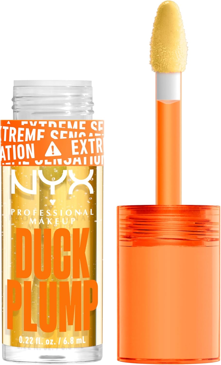 NYX Professional Makeup Lip Plumping Gloss, Intense Colour and High Pigmentation, With Extreme High Shine Finish, Infused with Spicy Ginger, Vegan Formula, Duck Plump, Clearly Spicy