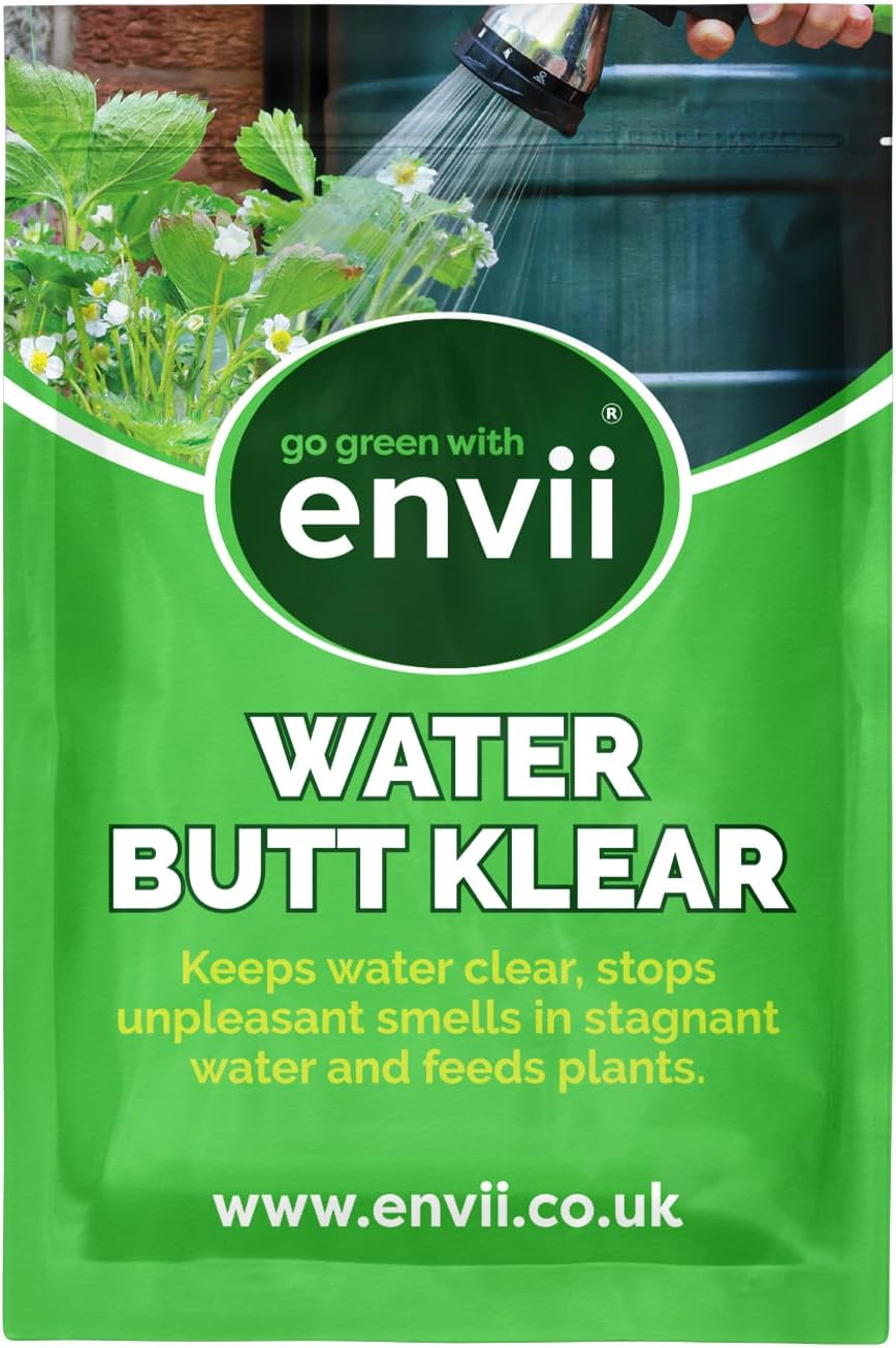 Envii Water Butt Klear – Natural Water Butt Treatment & Cleaner, Cleans & Prevents Green Water & Unpleasant Odours, Keep's Water Healthy & Feeds Plants – 20 Tablets