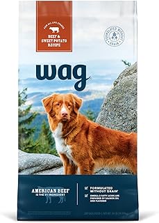 Amazon Brand - Wag Dry Dog Food Beef & Sweet Potato, Grain Free 24 lb Bag