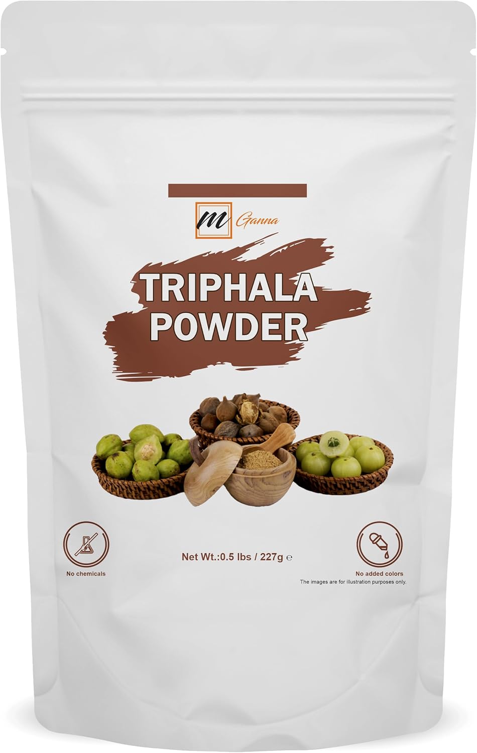 mGanna 100% Natural Triphala Powder 227 GMS / 0.5 LBS for Glowing Skin and Health Care