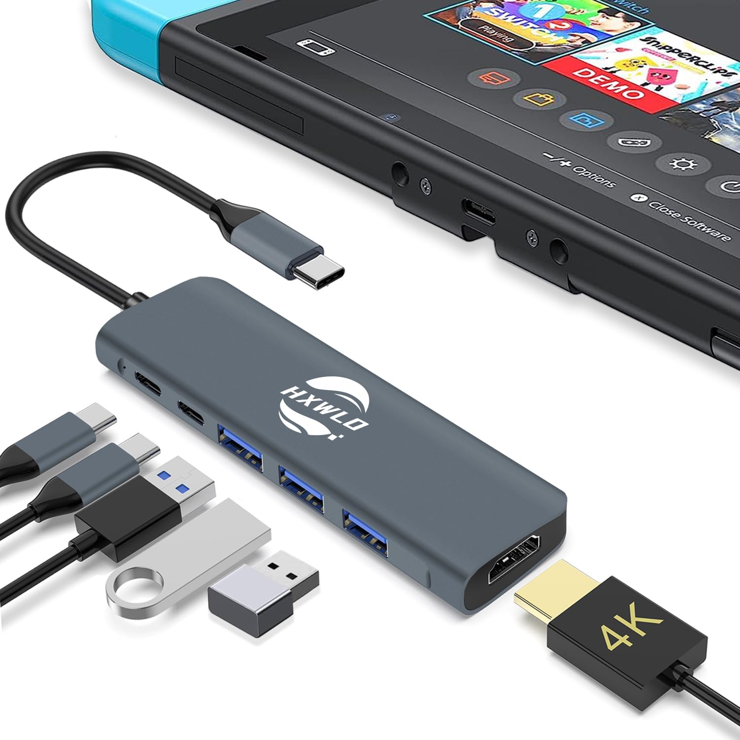 Switch Dock for Nintendo Switch & OLED, USB C to HDMI Adapter Docking Station, Type C Hub Adapter Switch Docking Station for TV Compatible with OLED/Nintendo Switch