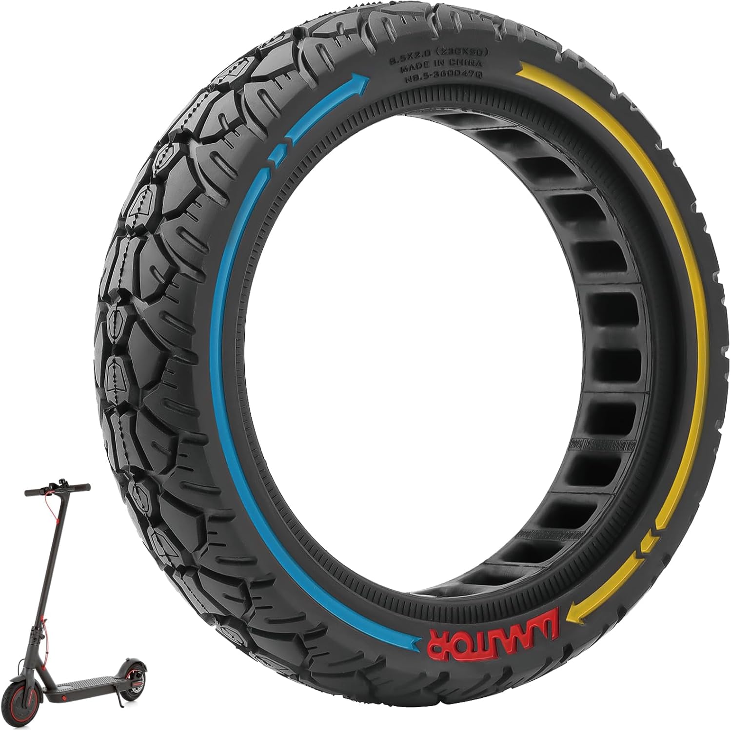 8.5 x 2.0 (230 x 50) Solid Rubber Tyres, 8 2/1 x 2.0 Replacement Tyres for Xiaomi M365 1S, Pro/Gotrax XR Electric Scooter