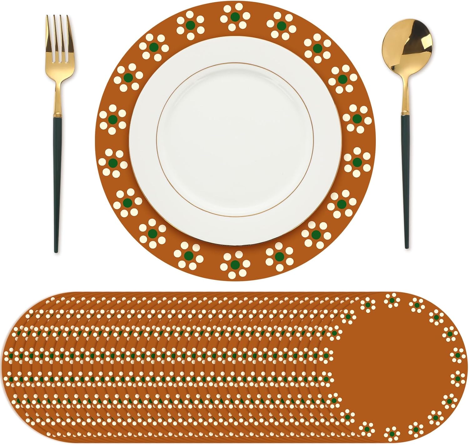 Yungyan 32 Pcs Cielito Lindo Party Decoration 13 Inches Platos De Barro Mexicanos Paper Place Mats Mexican Table Mats Cinco De Mayo Round Paper Placemat for Mexican Wedding(Classic Style)