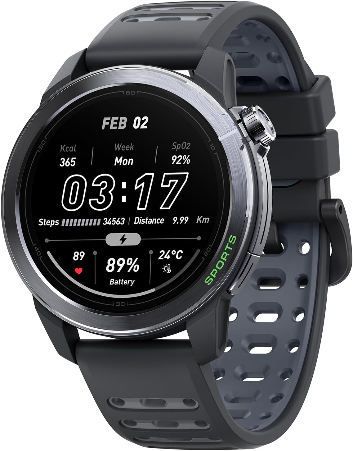 Mibro GS Active2 Running GPS Watch with 46mm AMOLED, Lightweight and 15-Day Battery, Supports Training Guidance and Dual-Band GNSS, 150+ Sport Modes (Dark Gray)