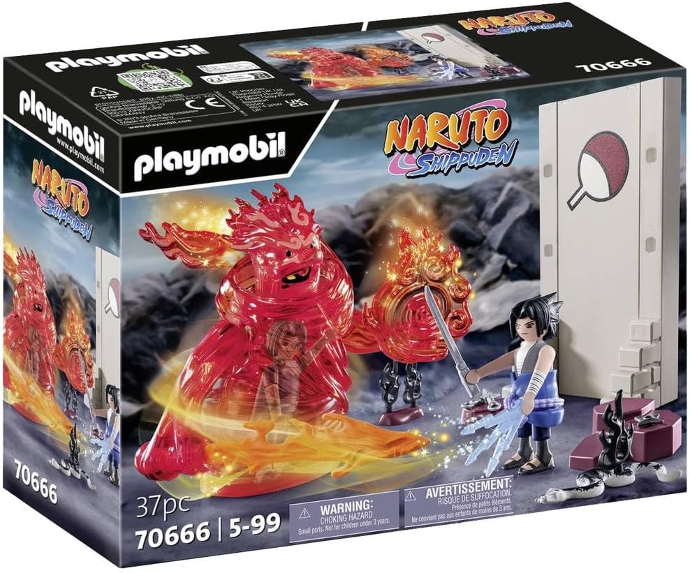 Playmobil 70666 NARUTO SHIPPUDEN Sasuke vs. Itachi, sibling battle with Mangekyou Sharingan and energy spirit Susano'o, Itachi's revenge, collectable playset suitable for children and fans ages 5+