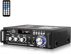 BT-298A Stereo Home Audio Amplifier,20W Max Power Home Theater Stereo Amplifier Receivers with Bluetooth/MIC/USB/SD/AUX/FM,Stereo Audio Amplifier Receivers for Studio,Home,Karaoke