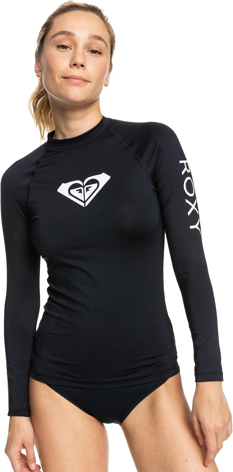 Roxy Women's Rashguard – UPF 50+, Compression Fit, Surf, Hiking, Volley, Workout, Yoga, Quick-Dry Swim Shirt