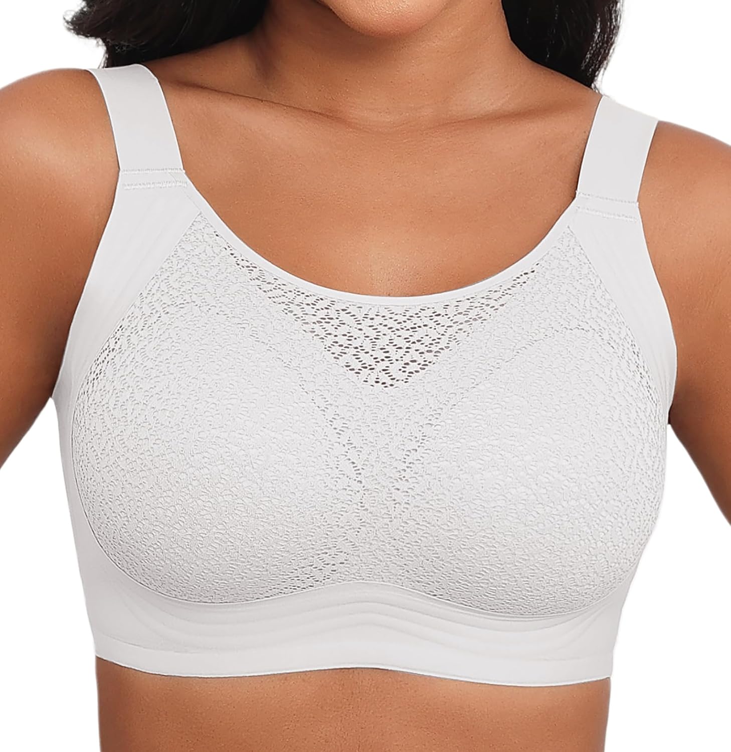 Lace Women's Seamless No Underwire Bra Soft Wireless Comfort Bralettes Full Coverage Bralette Everyday T-Shirt Bra
