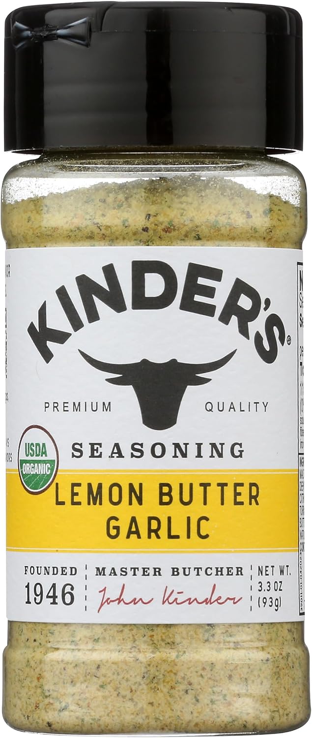 KINDERS Organic Lemon Butter Garlic Seasoning, 3.3 OZ