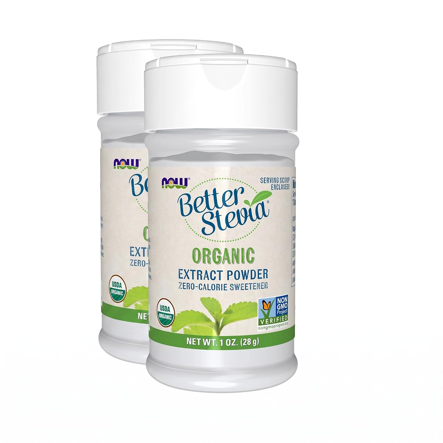 NOW Foods, Certified Organic Better Stevia, Extract Powder, Zero-Calorie Sweetener, Certified Non-GMO, 1-Ounce(Pack of 2)