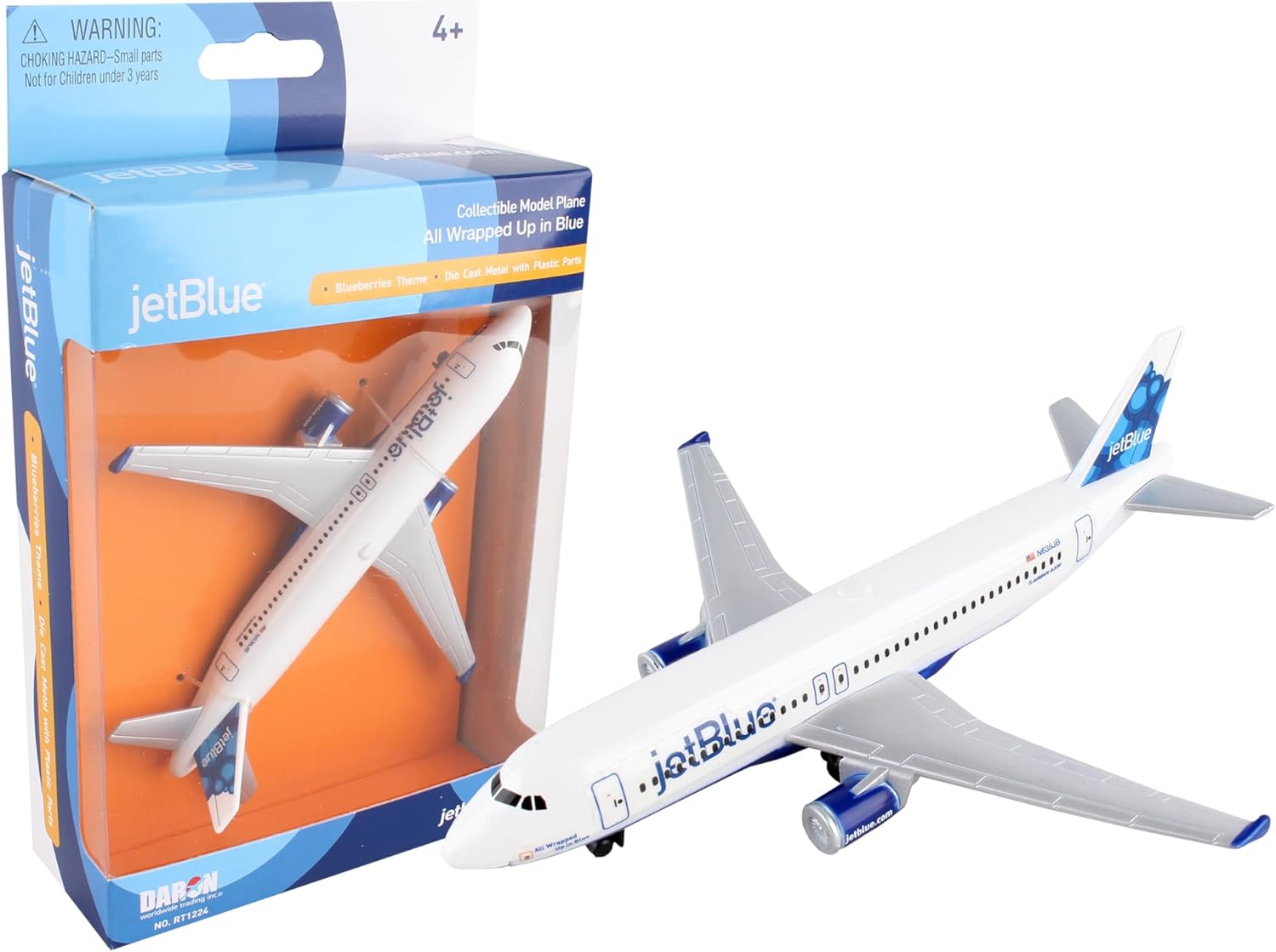 Daron Toy Airplane – jetBlue – Die-Cast Metal Model Airplane Toy with Plastic Parts for Kids Ages 3+