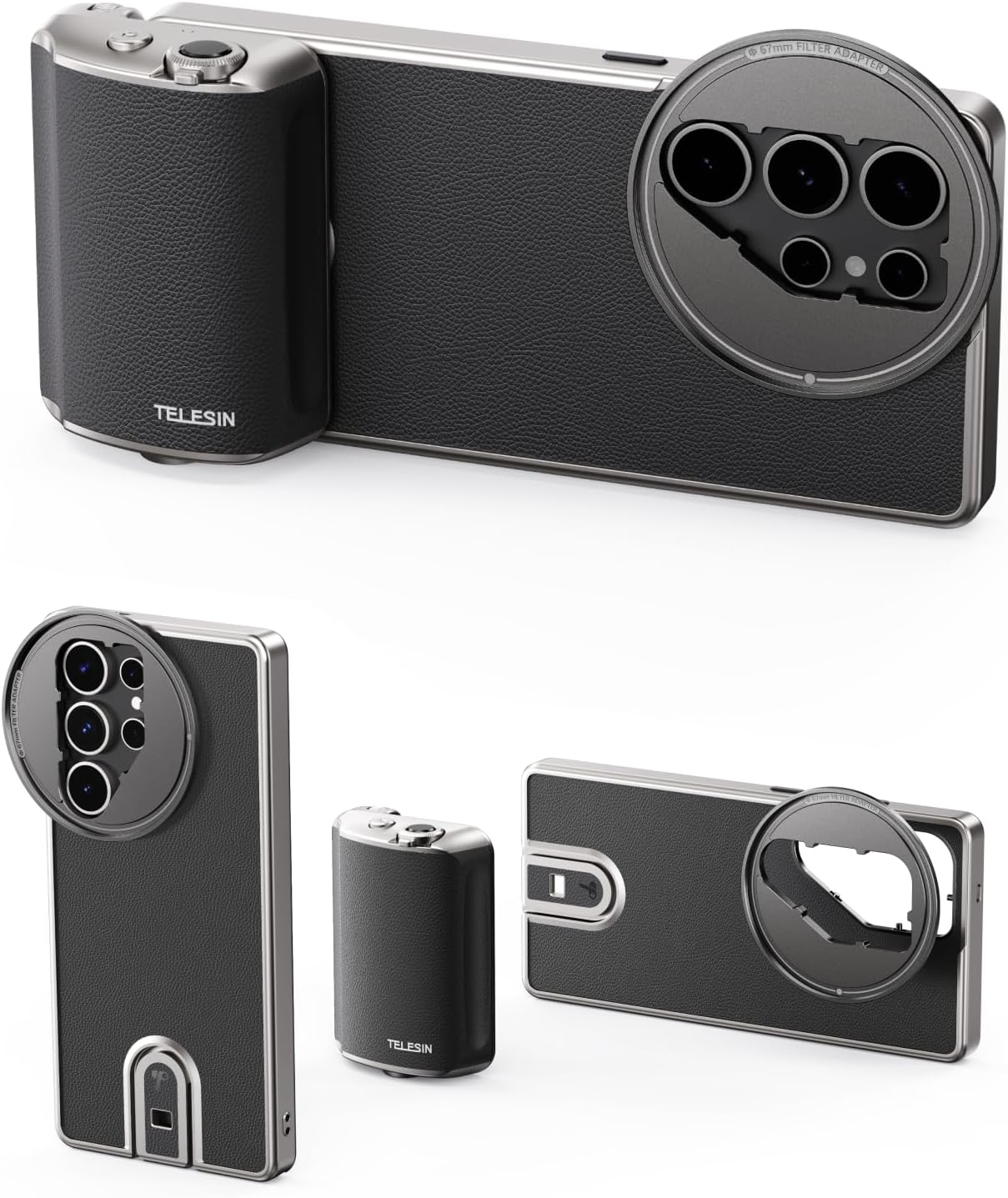 TELESIN Fun Shot Mastergrip Phone Camera Grip, Built-in 300mAh Battery