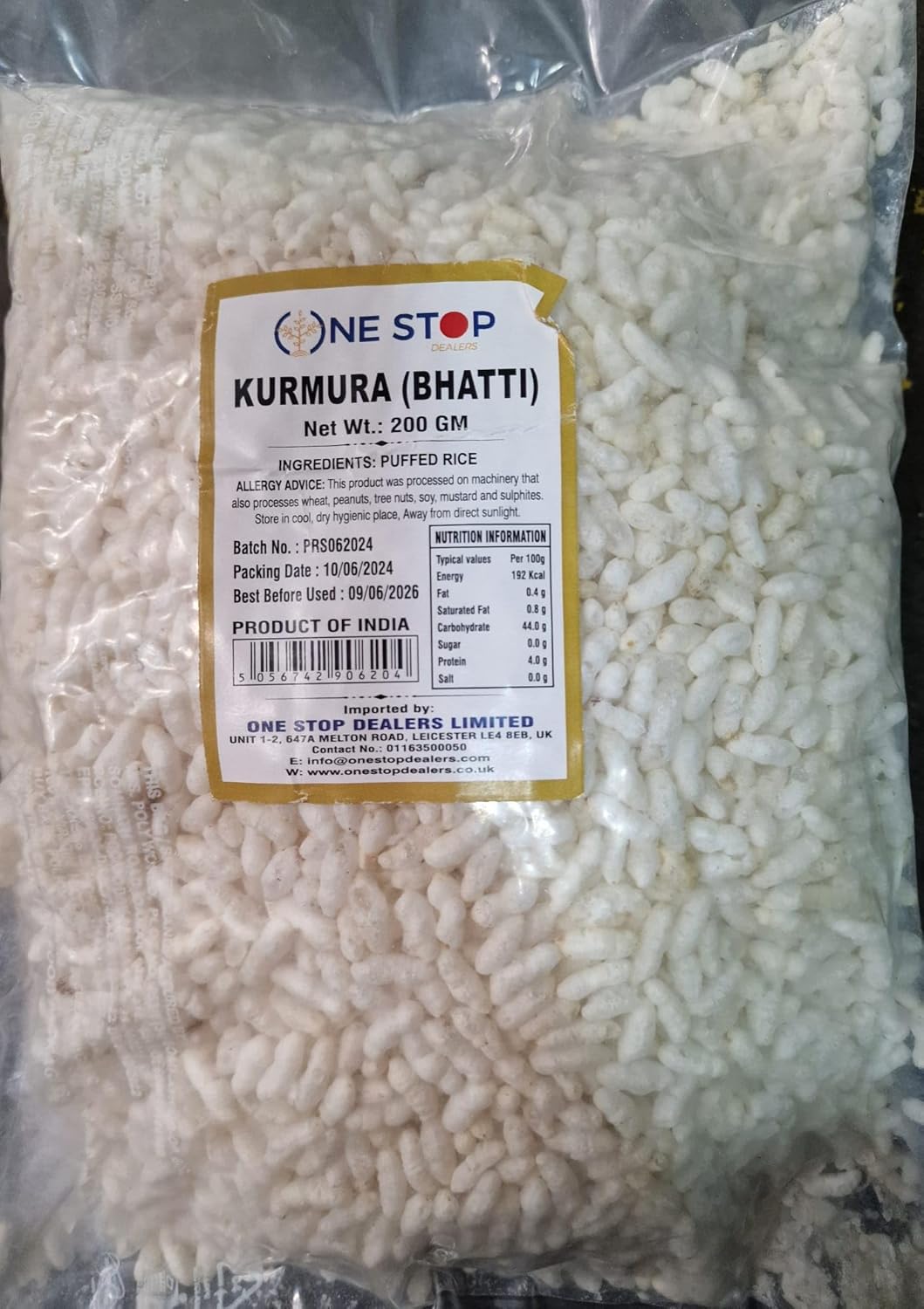 Mumra (Kurmura Bhatti) 200g | Premium Quality Puffed Rice | Healthy Snack | Gluten-Free & Vegan | Ideal for Bhel Puri, Breakfast, and Light Meals (Pack of 1)