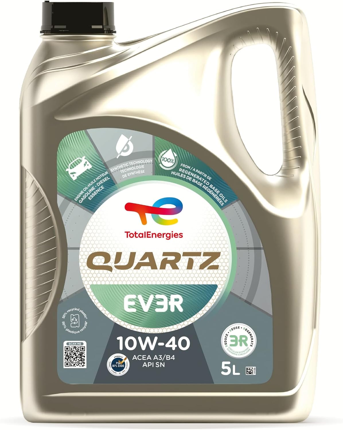 TotalEnergies Quartz EV3R 10W40 Engine Oil - Reduce, Reuse, Regenerate Sustainability Engine Oil