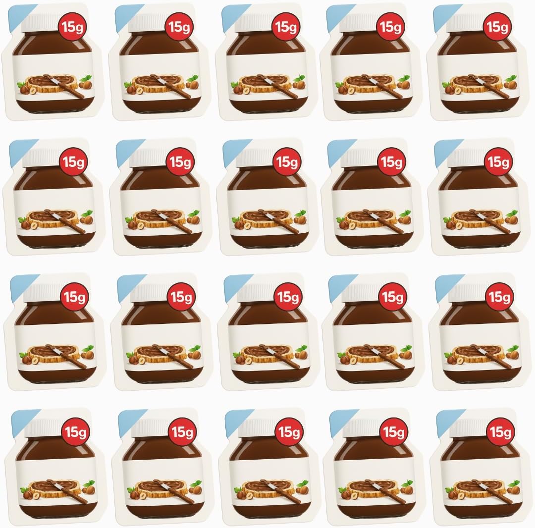 20 X 15g Rich & Creamy Chocolate Hazelnut Spread Portions – Individually Sealed - Perfect for Travel - Great on Pancakes, Toast and Waffles - 20 Pack