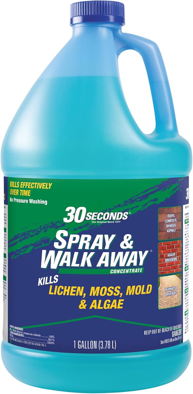 30 SECONDS Mold and Mildew Stain Remover Concentrate | Spray & Walk Away Outdoor Cleaner | 1 Gallon