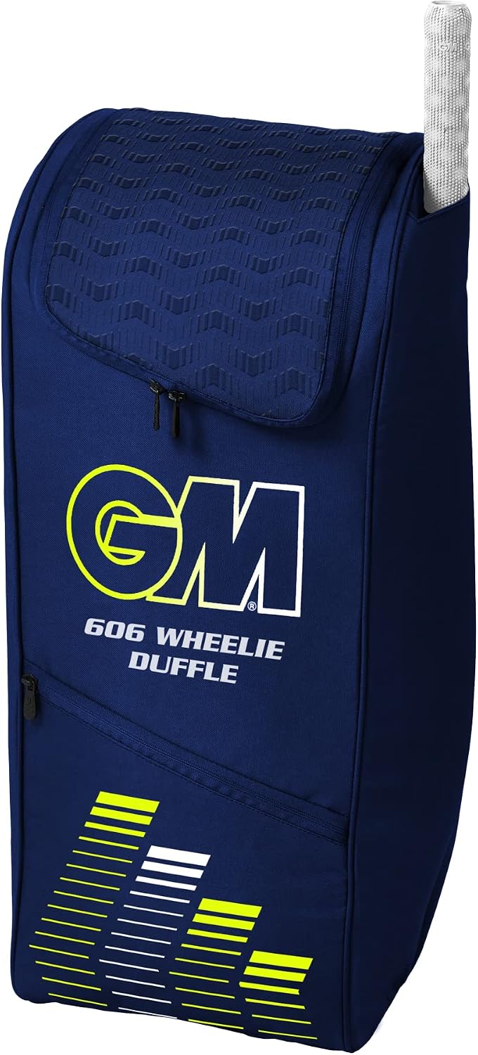 Gunn & Moore GM Cricket Duffle Bag Rucksack Wheelie | 606 Prima | Integrated Bat Pocket | Tough 600 Denier Polyester | Small - 55 Litres | Blue