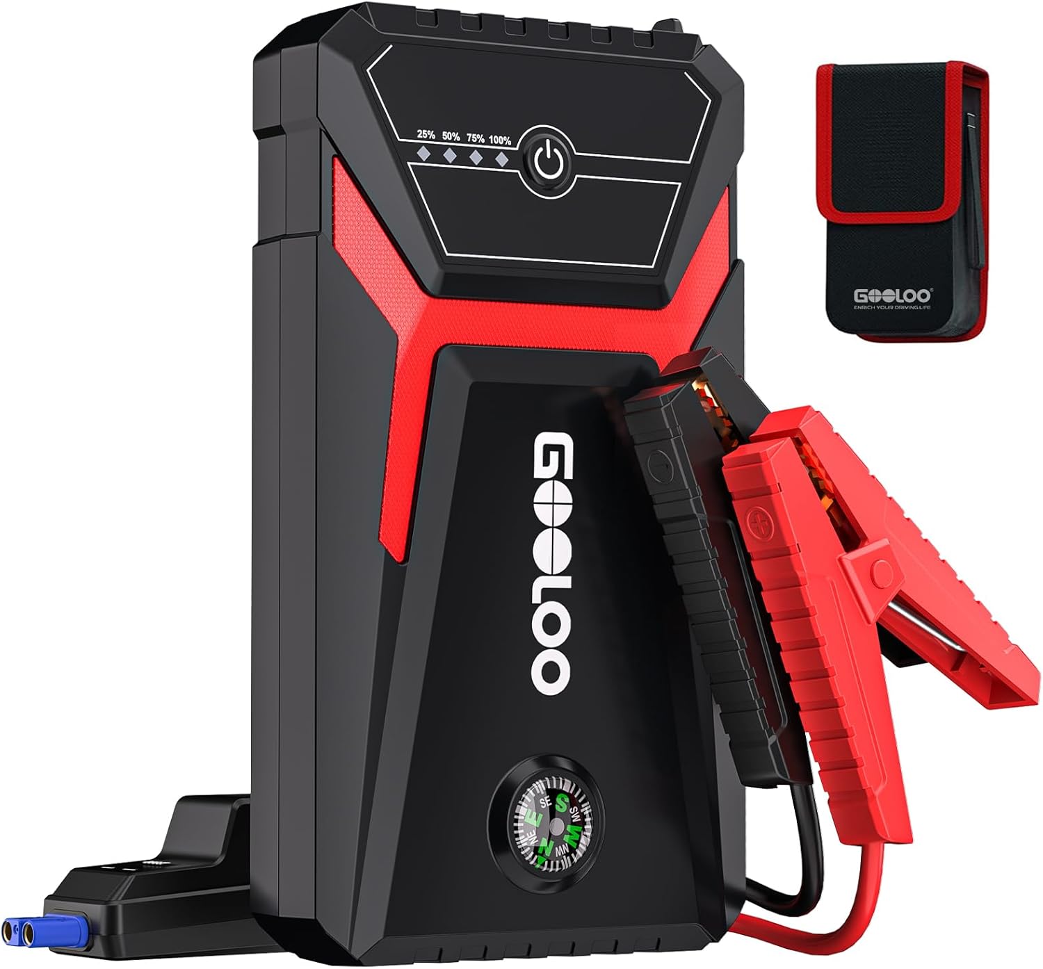 GOOLOO 1500A Jump Starter Power Pack, Car Battery Booster Jump Starter for 12V Vehicle(Up to 6.0L Gas,4.0L Diesel), Jump Pack and Jump Starters, With Smart Jumper and LED Torch