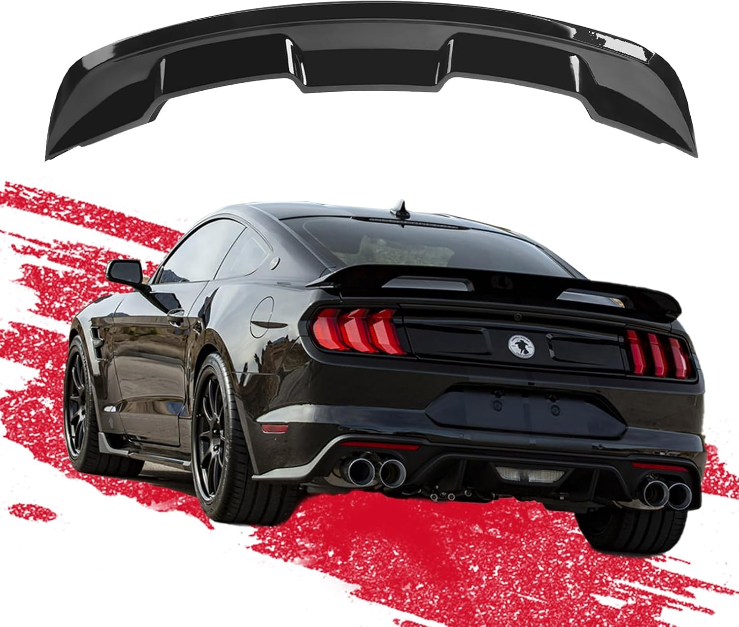 2015-2023 Mustang Ecoboost Spoiler Compatible with Mustang V6/V8/Shelby/GT/EcoBoost Coupe 2 Door Models GT 350 GT500 Style ABS Trunk Rear Spoiler Wing