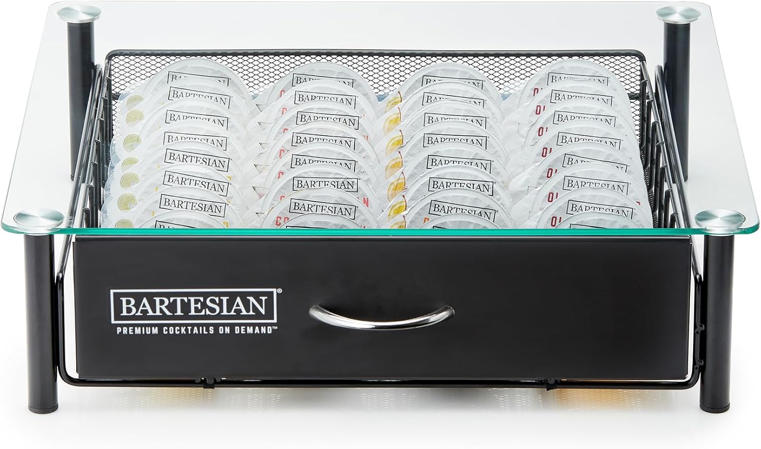 Bartesian Cocktail Capsule Storage Drawer Organizer - Stylish Mixology Cocktails Drink Mixer Holder Dispenser - Home Bar Accessories for Cocktail Maker Machine - Holds Up to 36 Bartesian Capsules