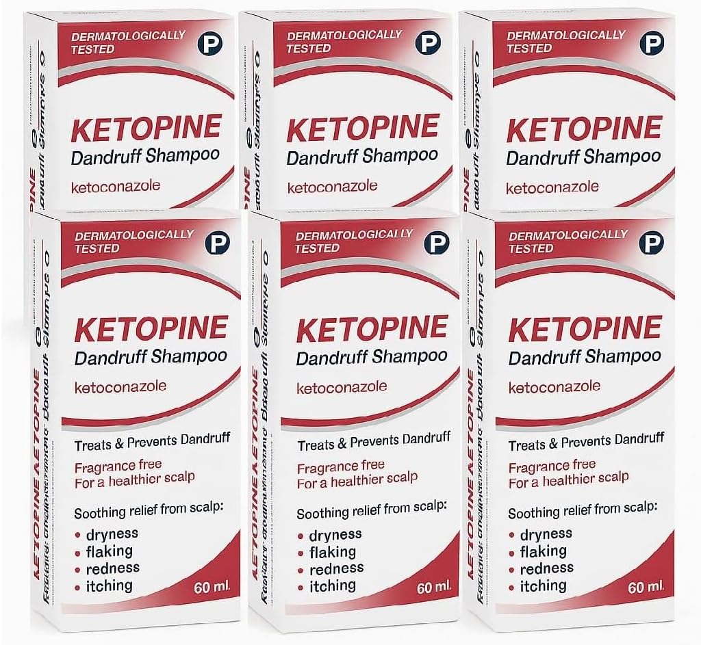 Ketopine 2% Ketoconazole Anti-Dandruff Shampoo 6 x 60ml (6 PACK)