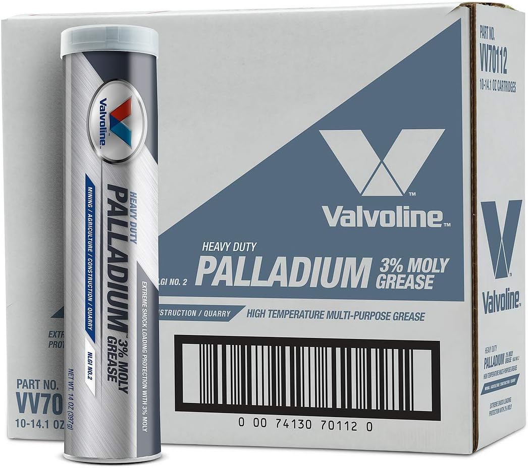 Valvoline Palladium #2 3% Moly, Heavy Duty (HD) Grease 14.1 OZ Cartridge, Case of 10