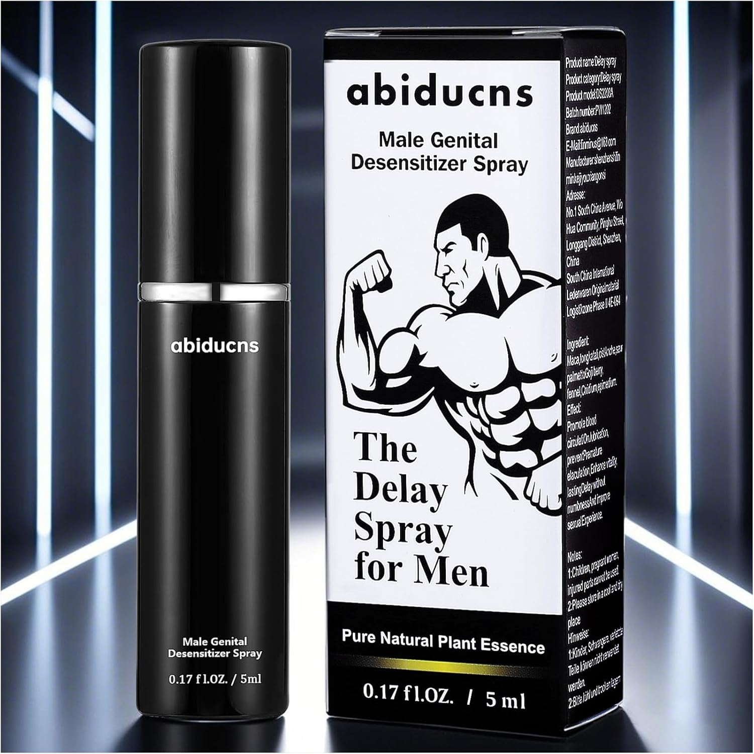 abiducns Delay Spray for Men's,Delay Sprayer for Man Strongest,Performance Enhancing,Boost Confidence and Sensitivity with Gentle,Ideal for Sensual Experiences,0.17FL.OZ./5ML