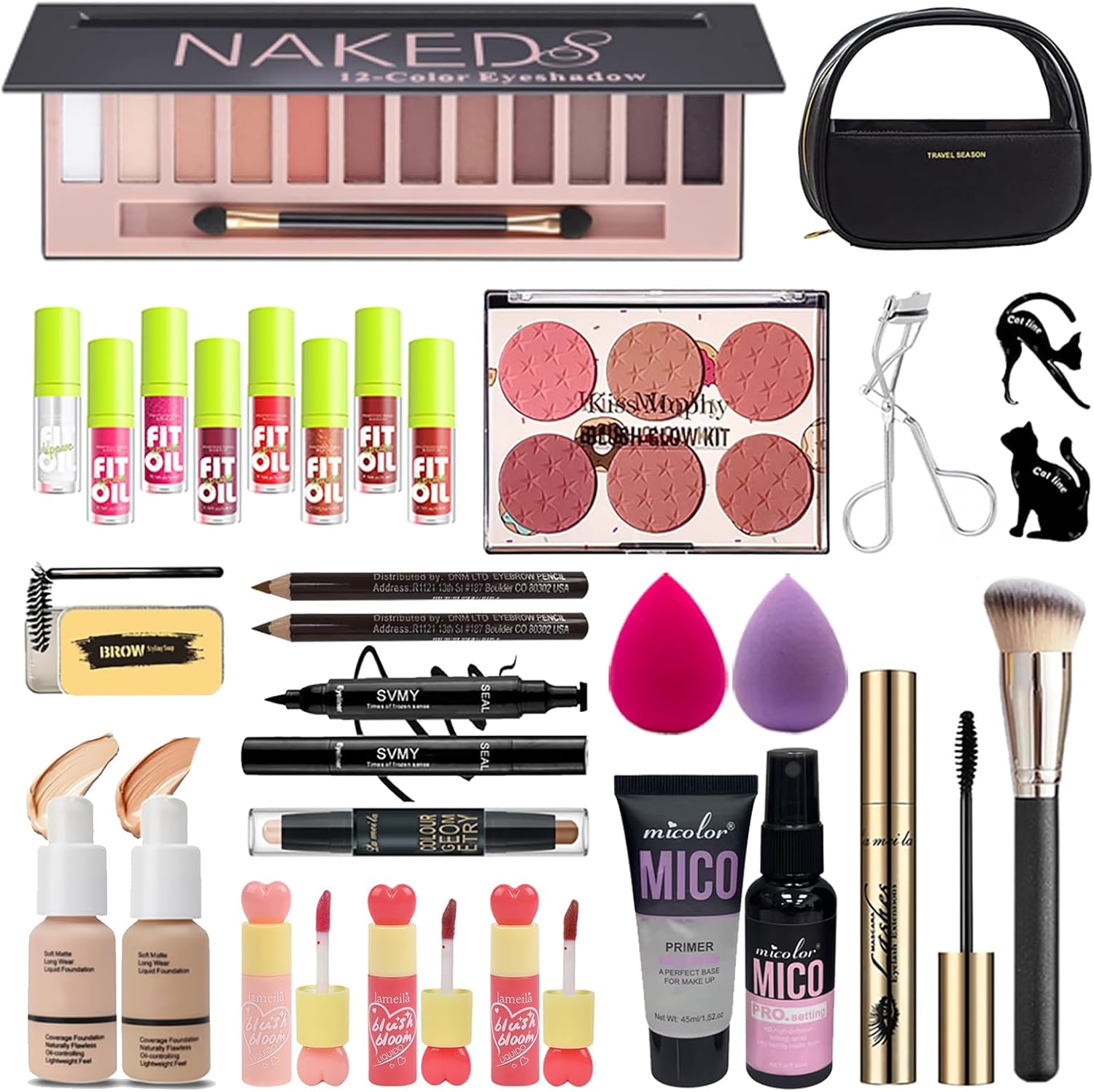 All in One Full Makeup Kit for Women, Makeup Set for Women&Beginner,Eyeshadow, Foundation, Lipsticks, Eyeliner, Mascara, Brow Soap Make Up Gift Set for Women Teen Makeup Kit For Girl (A2-02UK)